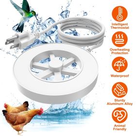 70W Bird Bath Heater for Outdoors Winter Heated Bird Bath Deicer Waterproof Aluminum Alloy Water Heater with Thermostat Auto Shutdown for Yard Pa (Color: White)
